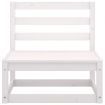 6 Piece Garden Lounge Set White Solid Pinewood