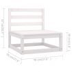 6 Piece Garden Lounge Set White Solid Pinewood