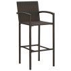 3 Piece Garden Bar Set Poly Rattan Brown