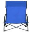 Folding Beach Chairs 2 pcs Blue Fabric