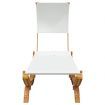 Outdoor Lounge Bed with Canopy 100x200x126 cm Solid Bent Wood Cream
