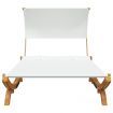 Outdoor Lounge Bed with Canopy 165x203x126 cm Solid Bent Wood Cream