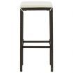 5 Piece Garden Bar Set with Cushions Poly Rattan Brown