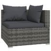 2-Seater Sofa with Cushions Grey Poly Rattan