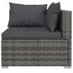 2-Seater Sofa with Cushions Grey Poly Rattan