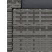 2-Seater Sofa with Cushions Grey Poly Rattan