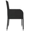 5 Piece Garden Dining Set with Cushions Black Poly Rattan
