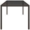 Garden Table Brown 250x100x75 cm Tempered Glass and Poly Rattan
