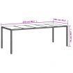Garden Table Brown 250x100x75 cm Tempered Glass and Poly Rattan
