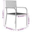 3 Piece Garden Dining Set Grey