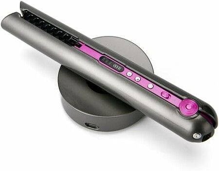 Travel Flat Iron Cordless, Mini Hair Straightener and Curler for On The Go, Portable Size USB-C Rechargeable Grey Straightening Iron