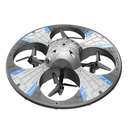 （Silver）HD Aerial Photography Drone Light Switching UFO Foam Remote Control Aircraft,Intelligent Obstacle Avoidance And Anti-collision Quadcopter