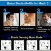 Razor Blades Refills for Gillette,Razor Blades for Gillette,Manual Blades Refills for Gillette,Mens Razor Blade Refills with Dual Lubrication,Stainless Steel Blades for Sensitive Skin (16Pcs)