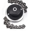 Universal Weed Eater Head, Chain Trimmer Head 65Mn, Garden Lawn Mower, Mower Tool Accessories for Outside Garden Lawn Glass (Black)