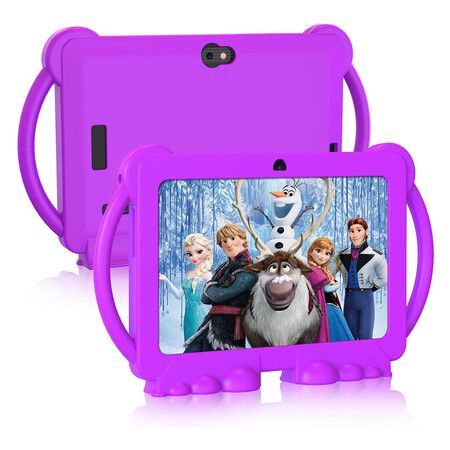 7 Inch Kids Tablet, 32GB ROM Android 11.0, Toddler Tablet with Bluetooth, WiFi, GMS, Parental Control, Dual Camera, Shockproof Case, Educational, Games (Purple)