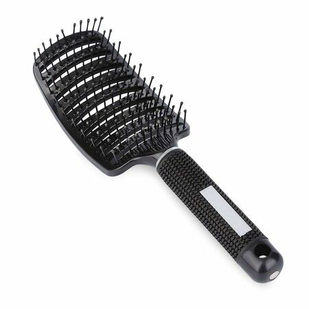 Hair Dryer Vent Brush, Massage Brush, Quick Dry Hair, Straight Hairdressing Volume Comb, Curved Anti-Static Styling Tool for Wet and Dry Hair,Black
