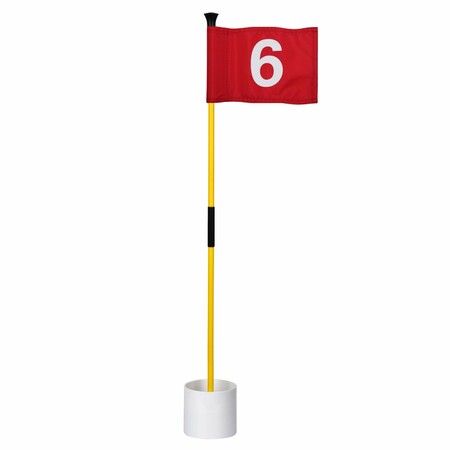 Golf Flagstick Mini,Putting Green Flag for Yard,All 3 Feet,Double-Sided Numbered Golf Flags,Golf Pin Flag Hole Cup Set,Portable 2-Section Design,Gifts Idea (#6)