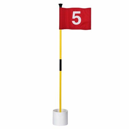 Golf Flagstick Mini,Putting Green Flag for Yard,All 3 Feet,Double-Sided Numbered Golf Flags,Golf Pin Flag Hole Cup Set,Portable 2-Section Design,Gifts Idea (#5)