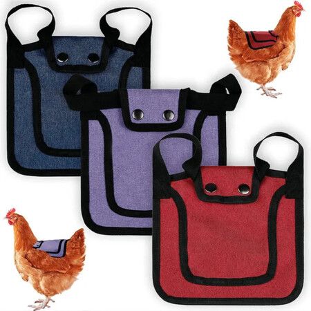 1pc Chicken Saddles Birds Chicken Dress with Adjustable Strap Male Hen Saddle Birds Back Sides Protector for Chicken Birds Color Blue