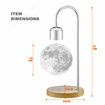 Levitating Moon Light LED Floating Bedside Table Night Lamp 3D Printing Magnetic Home Decor 3 Colours Phone Charger