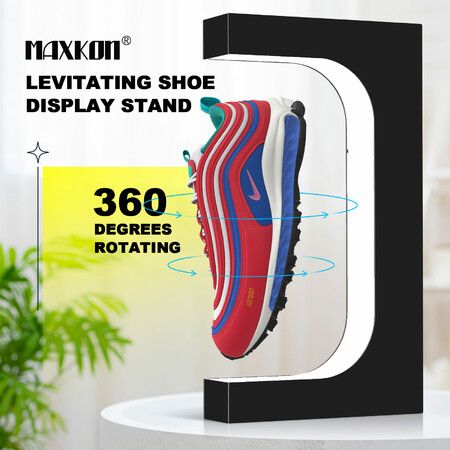 Levitating Shoe Display Stand Floating Rotating Spinning Sneaker Rack Holder Magnetic Levitation Acrylic Footwear Shelf