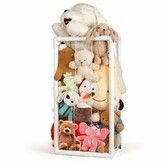 Stuffed Animal Zoo Storage Stuffed Animal Holder PVC Plush Storage Organizer Shelf with Elastic Band for Birthday Gift for Nursery Play Room Bedroom (White-Medium)