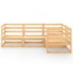 4 Piece Garden Lounge Set Solid Pinewood