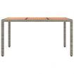 Garden Table with Wooden Top Grey Poly Rattan&Solid Wood Acacia