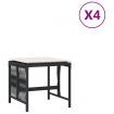 Garden Stools with Cushions 4 pcs Black 41x41x36 cm Poly Rattan