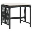 Garden Stools with Cushions 4 pcs Black 41x41x36 cm Poly Rattan