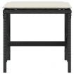 Garden Stools with Cushions 4 pcs Black 41x41x36 cm Poly Rattan
