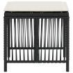 Garden Stools with Cushions 4 pcs Black 41x41x36 cm Poly Rattan