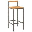5 Piece Garden Bar Set Grey Poly Rattan&Solid Wood Acacia