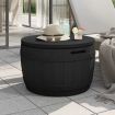 3-in-1 Garden Storage Box Black Polypropylene