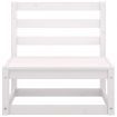 5 Piece Garden Lounge Set White Solid Pinewood