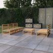 6 Piece Garden Lounge Set Solid Pinewood