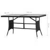 5 Piece Garden Dining Set Poly Rattan Black