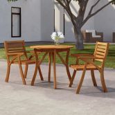 Garden Table Ø 85 cm Solid Wood Acacia