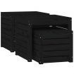 3 Piece Garden Box Set Black Solid Wood Pine