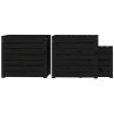 3 Piece Garden Box Set Black Solid Wood Pine