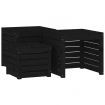 4 Piece Garden Box Set Black Solid Wood Pine