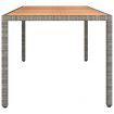 Garden Table with Wooden Top Grey Poly Rattan&Solid Wood Acacia