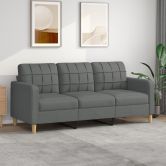 3-Seater Sofa Dark Grey 180 cm Fabric