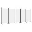 5-Panel Room Divider White 433x180 cm Fabric