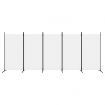 5-Panel Room Divider White 433x180 cm Fabric
