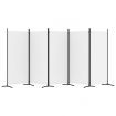 5-Panel Room Divider White 433x180 cm Fabric