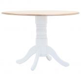 Dining Table White and Brown 106 cm Solid Rubber Wood