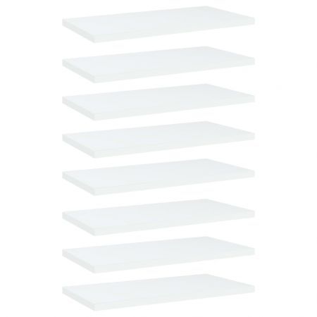 Bookshelf Boards 8 pcs White 40x20x1.5 cm Engineered Wood