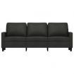 3-Seater Sofa Black 180 cm Fabric
