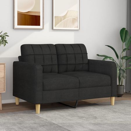 2-Seater Sofa Black 120 cm Fabric